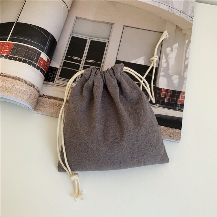 Pleated Cotton Drawstring Pouch Japanese Rice Grain Food Serveware Storage Packaging Gift Bag Jewelry Organizer Christmas Japan Bags